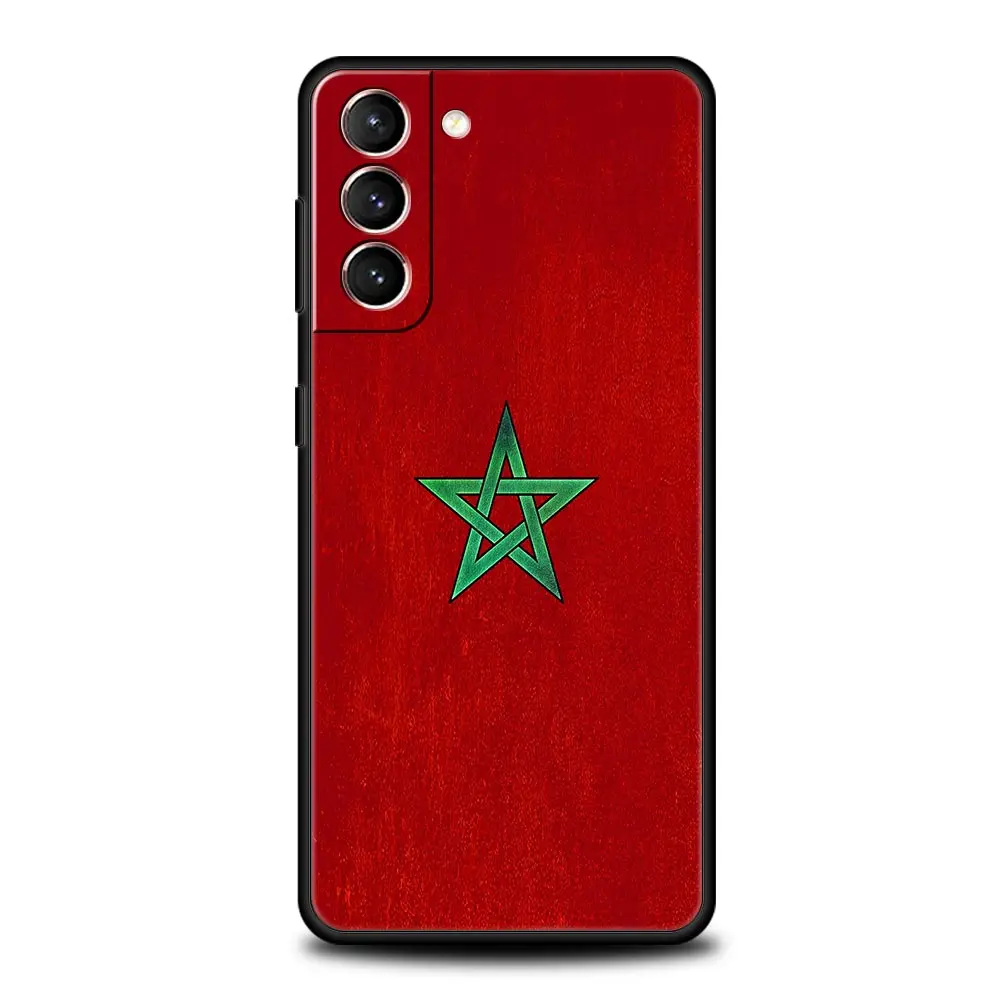 Funda de teléfono con pasaporte y bandera de Marruecos para Samsung Galaxy S24 S23 S22 S20 Ultra S21 FE 5G S10 S9 Plus S10E S8 Note 20 funda negra suave - imagen 5