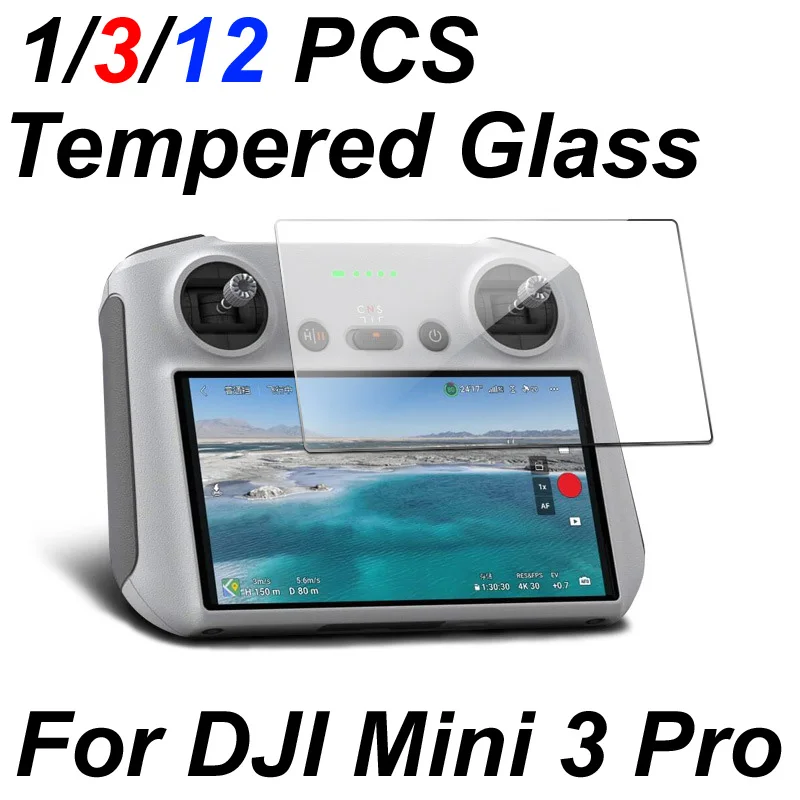 1/3/12 Uds película de vidrio templado para DJI Mini 3 Pro pantalla del controlador Drone preinstalado Protector de pantalla HD antiarañazos