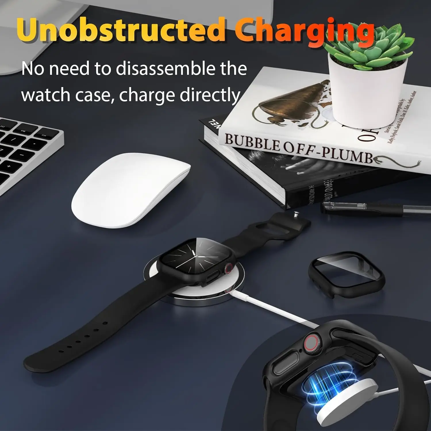 Protector de pantalla de cristal + funda para Apple Watch, funda de 44mm, 45mm, 41mm, 40mm, 42mm y 38mm, accesorios, funda para iwatch Series 3/4/5/6/7/8/9/SE - imagen 4