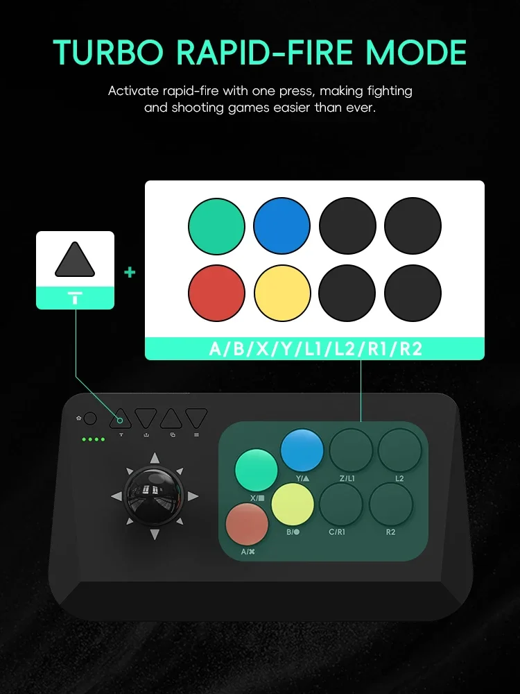 Data Frog-Joystick de lucha inalámbrico Y3A Max Arcade Stick para PC TV Box, controlador de juego de lucha Universal multisistema - imagen 5