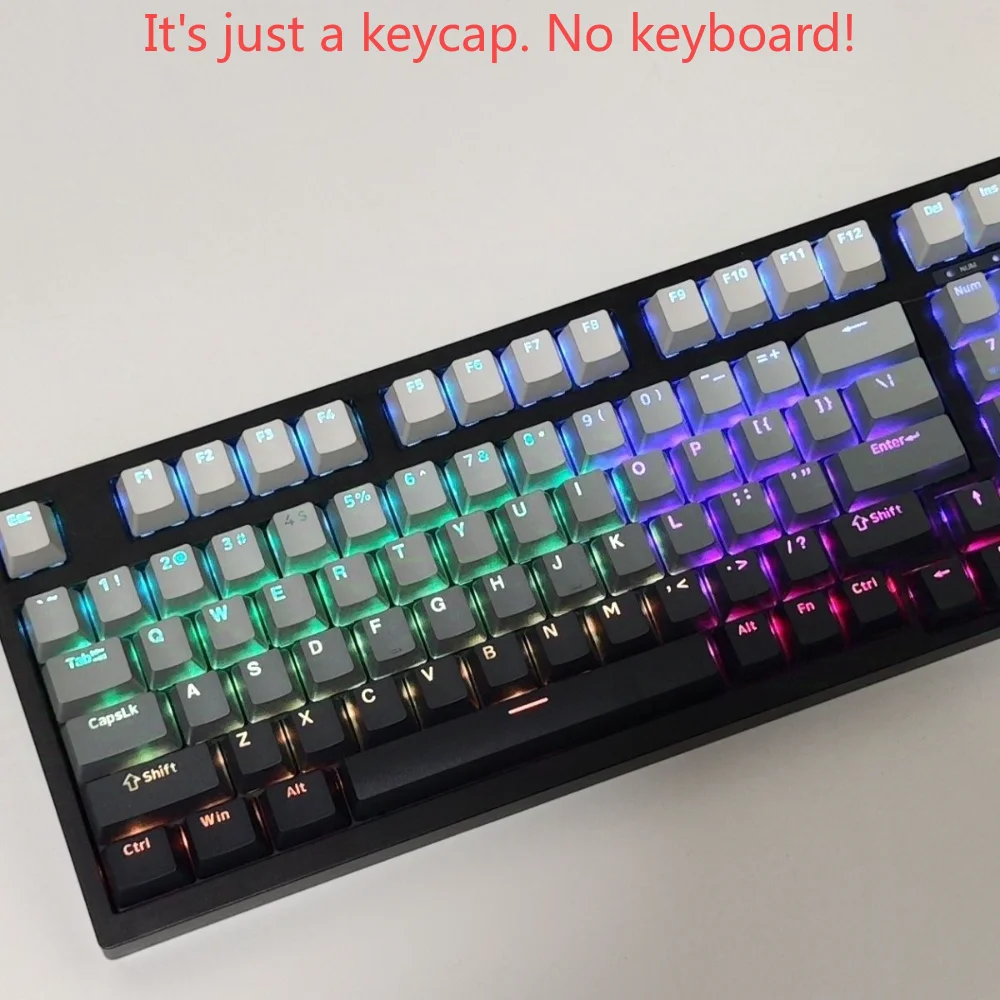 Teclas con gradiente de 134 teclas, OEM PBT, transmisión de luz grabada, personalidad para interruptor Mx, teclas de teclado mecánico con luz LED - imagen 2