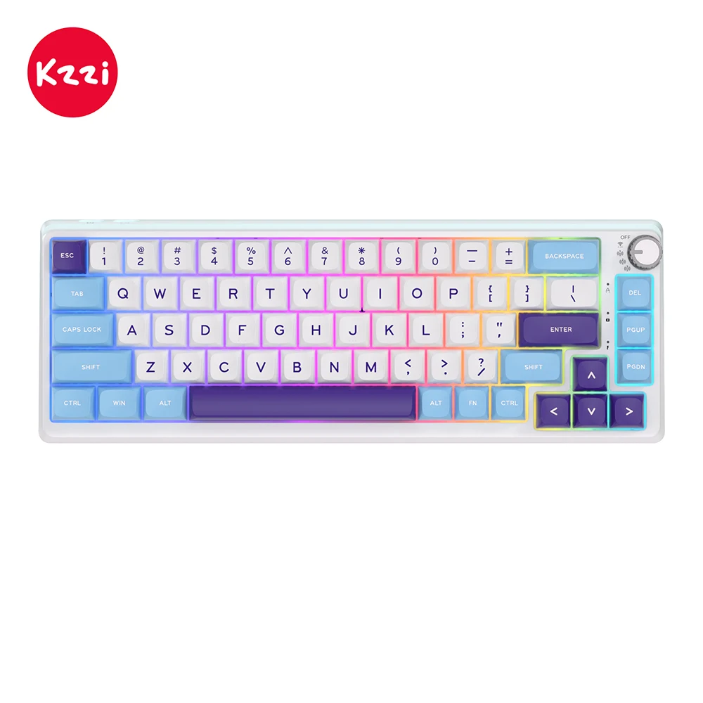 KZZI K68pro 68% teclado de diseño Rgb Mini teclado inalámbrico de tres modos 68 teclas Teclado mecánico portátil para PC/IPhone iPad - imagen 2