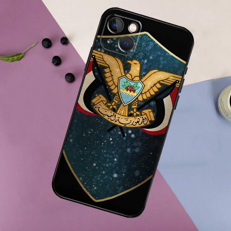 Funda de silicona con escudo de armas y bandera de Yemen para iPhone 17 14 13 12 11 15 Pro Max 16 Plus 12 13 Mini 16e 17 Air contraportada - imagen 5