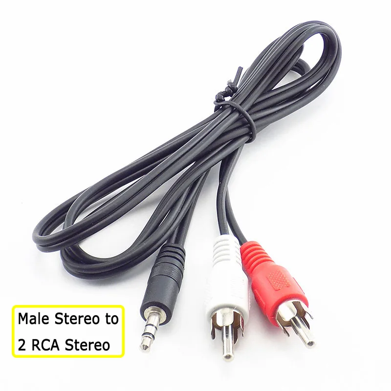 Mini enchufe Jack de 3,5mm a 2 macho Rca estéreo Phono adaptador de altavoz de Audio, Cable de extensión divisor, conectores de Cable auxiliar - imagen 2