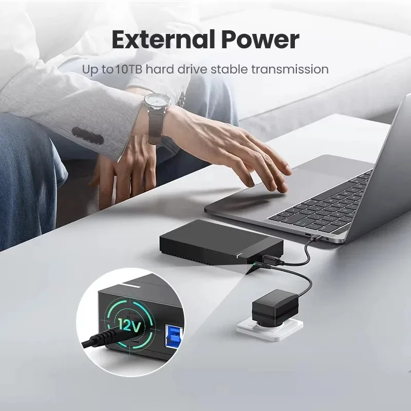 Caja HDD de 2,5/3,5 pulgadas, carcasa de disco duro USB 3,0 SATA a USB 3,0, lector de disco duro externo, adaptador de 10TB para PC y portátil - imagen 4
