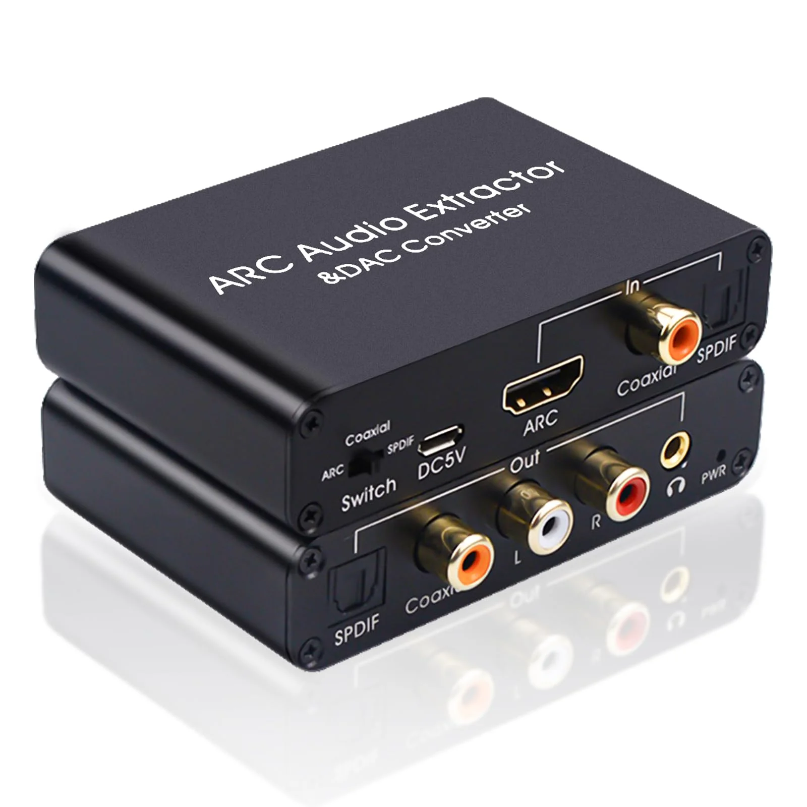 Extractor de Audio y DAC Digital a analógico compatible con HDMI ARC SPDIF/Coaxial óptico a SPDIF Coaxial estéreo conector L/R de 3,5mm para TV - imagen 3
