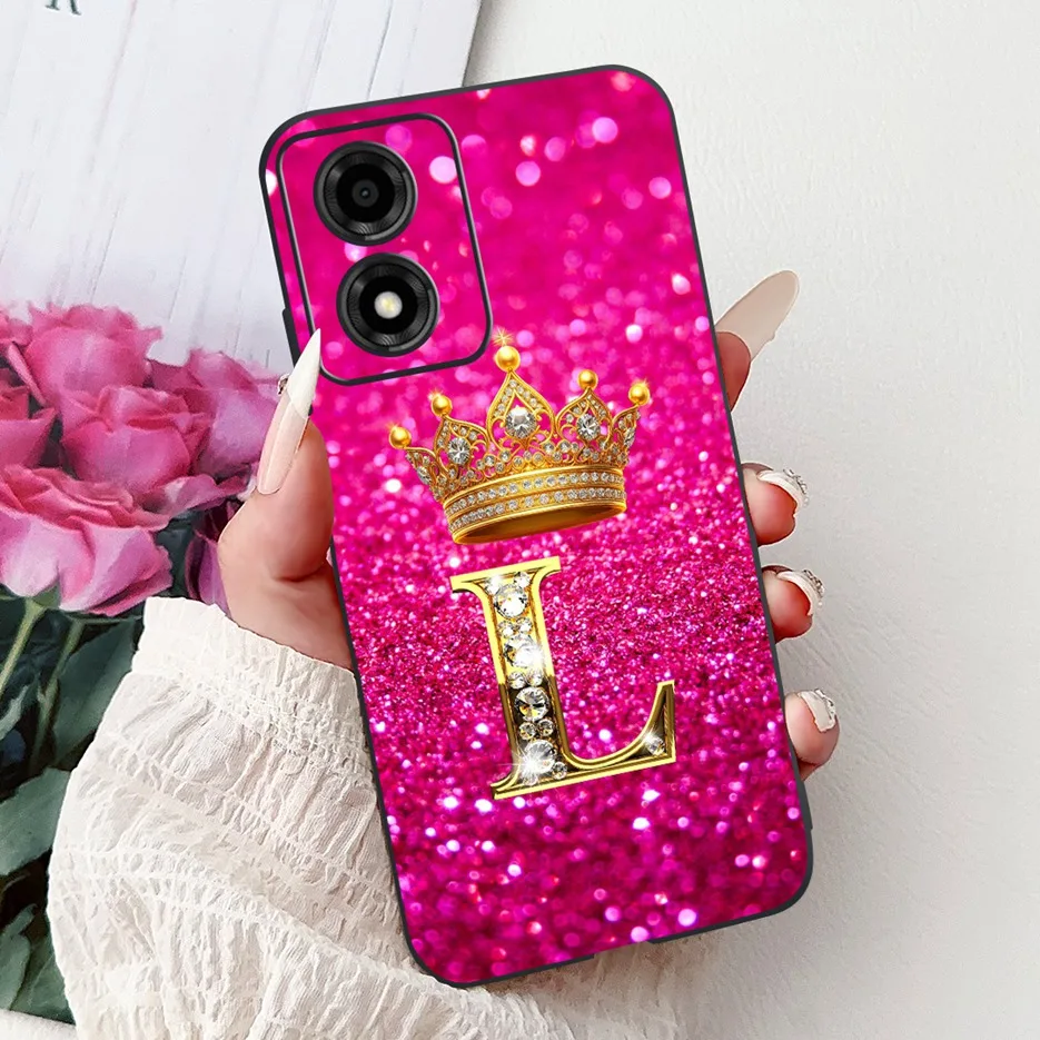 Para Motorola Moto E14 funda de lujo con letras de moda funda de teléfono de silicona suave para Motorola E14 E 14 MotoE14 funda trasera Fundas - imagen 3