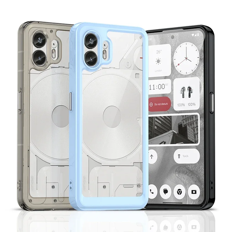 Colorida funda protectora para teléfono Nothing 2, cubierta trasera a prueba de golpes