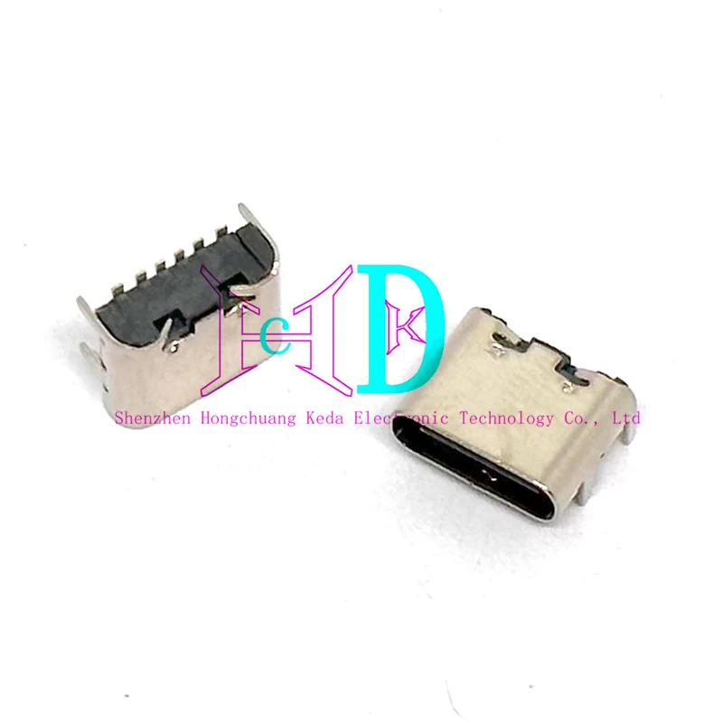 5 uds USB tipo C hembra Jack puerto de carga enchufes conector de 6 pines SMD PCB soldadura DIY reparación USB tipo C adaptador de enchufe - imagen 3