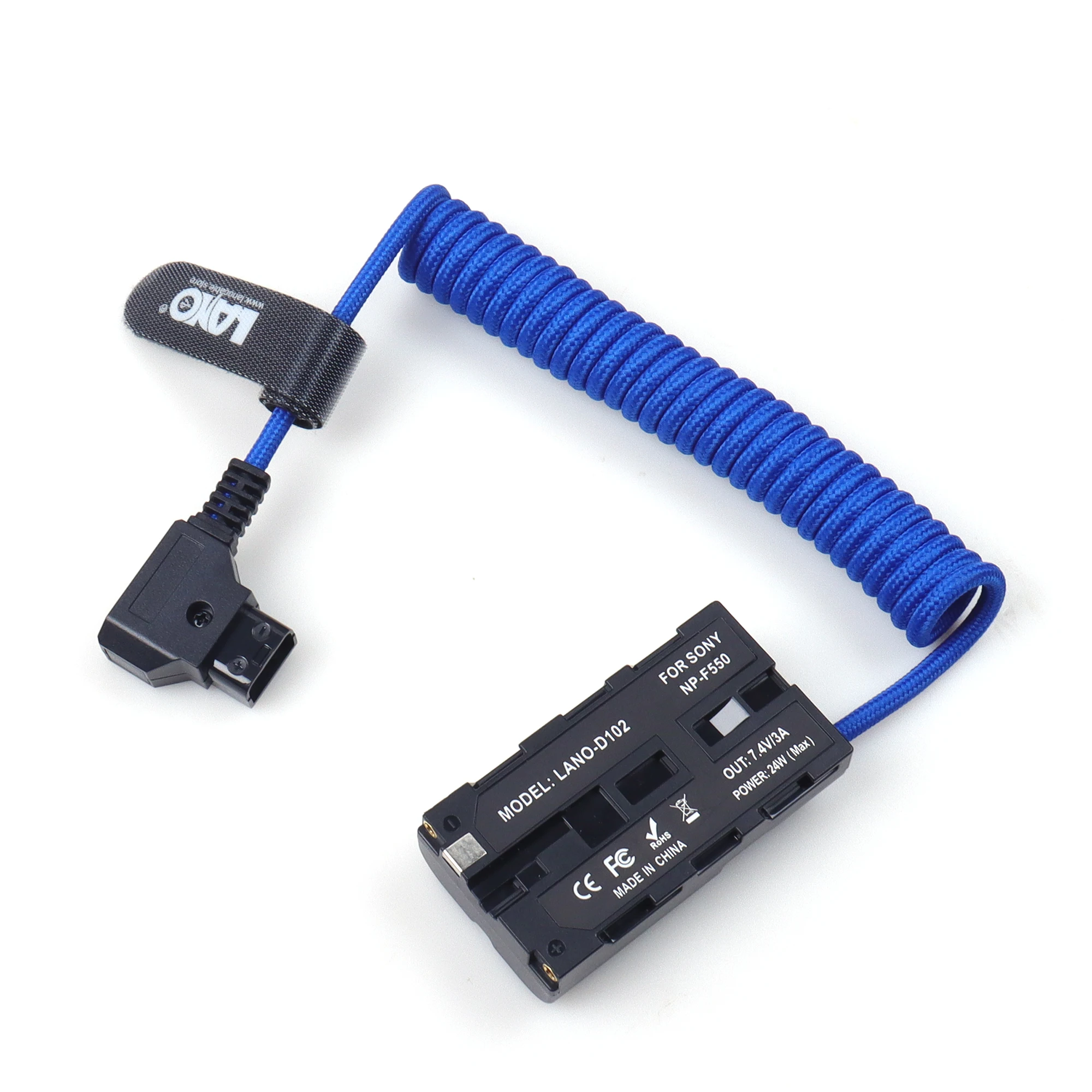 Cable de nailon en espiral con batería simulada D-Tap macho a acoplador de CC para NP-FZ100 o SONY NP-F550 - imagen 5