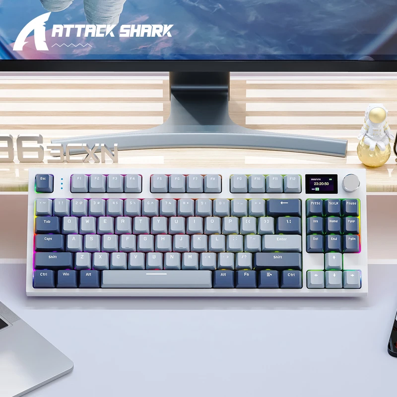 Teclado mecánico inalámbrico AttackShark K86 con pantalla a Color inteligente, perillas de Metal, controlador Cloud, intercambiable en caliente, multifunción, Bluetooth - imagen 2