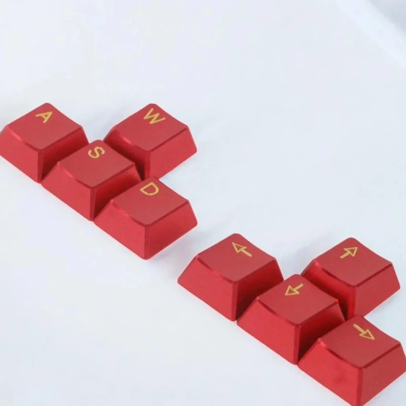 Juego de teclas con tema de Metal, rojo y negro, perfil de cereza, tapas de teclado de aleación de aluminio, accesorios de regalo para teclado mecánico personalizado - imagen 2