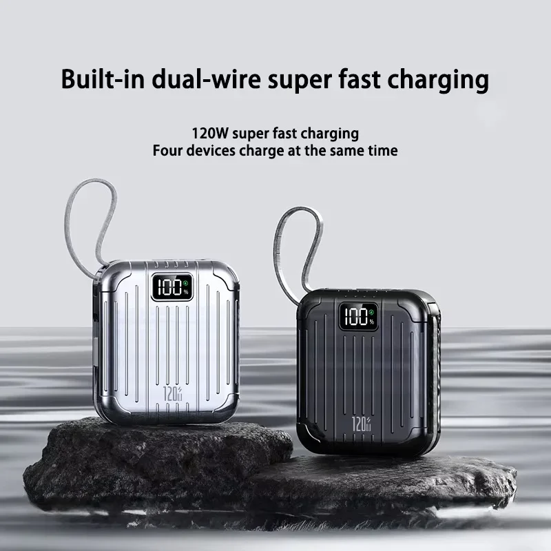 Mini batterie externe Portable 50000mAh, 120W, Charge bidirectionnelle Super rapide, grande capacité, pour iPhone Xiaomi Samsung Lenovo Huawei - imagen 3