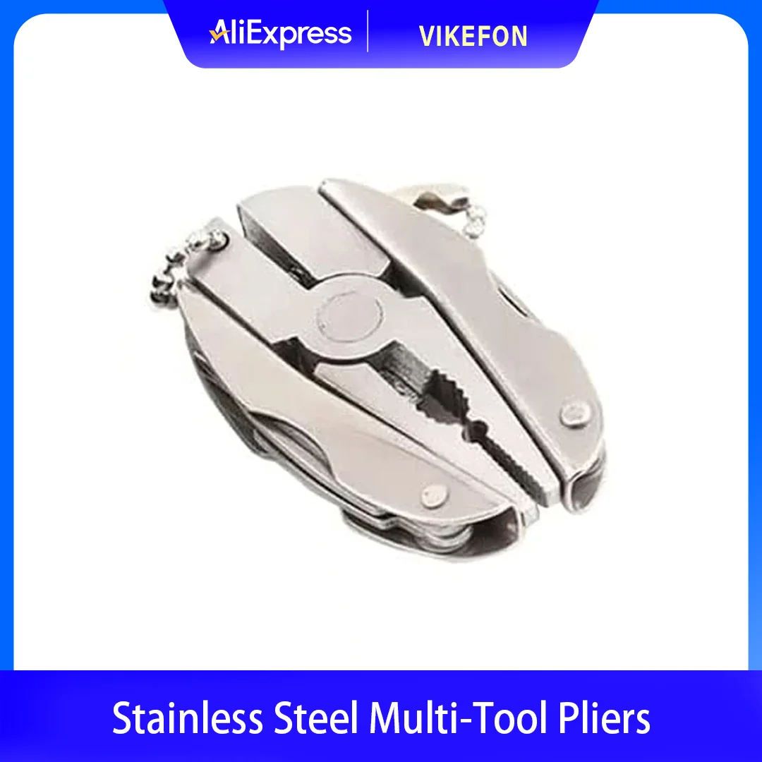 Alicates multiherramienta portátiles de acero inoxidable, cuchillo, llavero, destornillador, kits de viaje, perfectos para uso en exteriores
