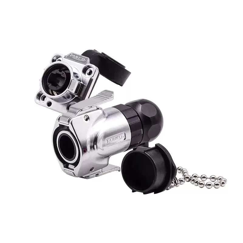 Conector impermeable de fibra óptica RUIKO MPO, enchufe de aviación exterior de metal RK16, conexión de fibra óptica MTP