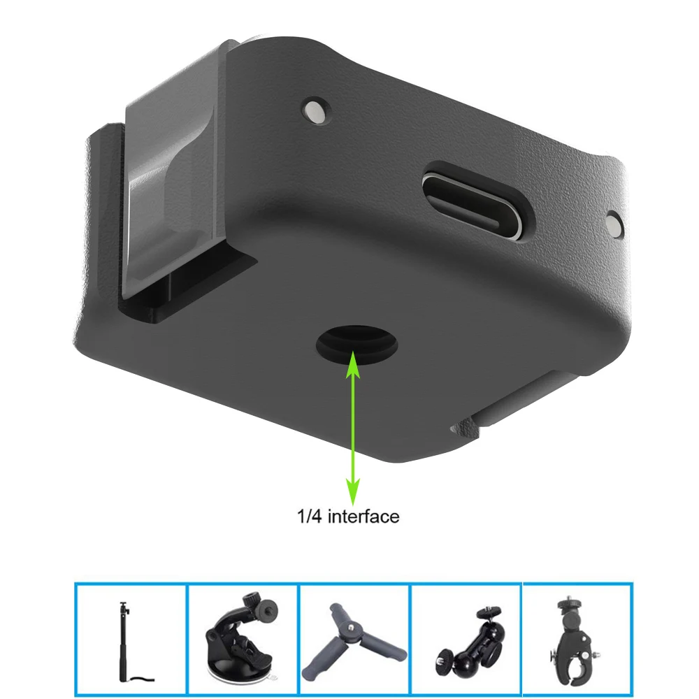 Base de carga para DJI Pocket 3 tipo C 1/4 adaptador de montaje cámara cardán portátil para DJI OSMO Pocket 3 Camra Accesorios - imagen 4