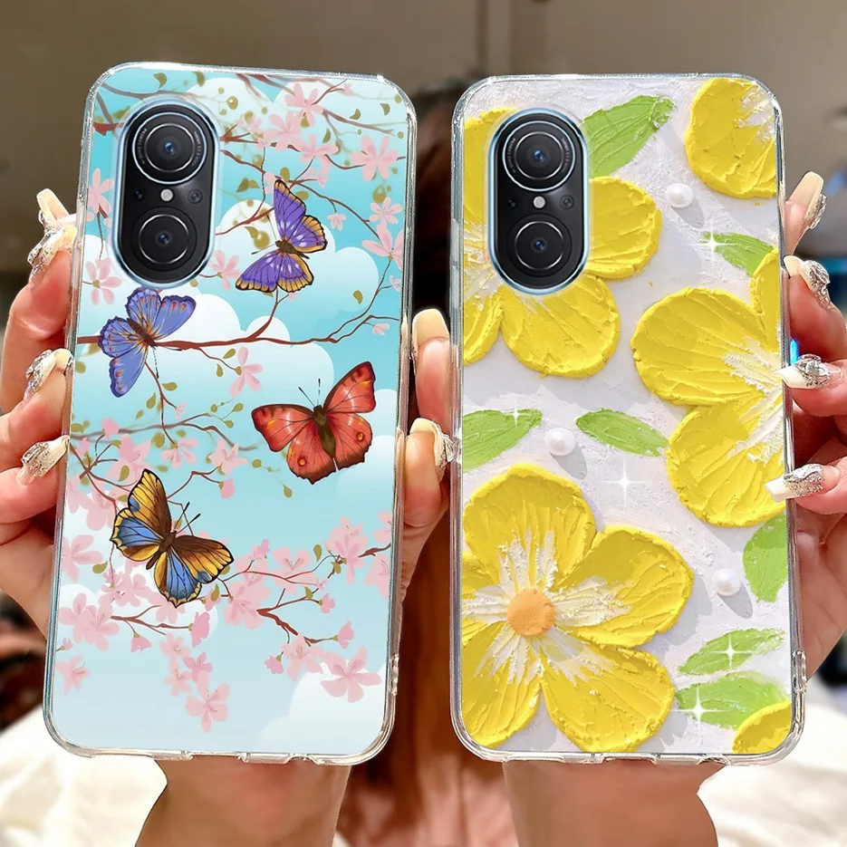 Para Huawei Nova 9 SE funda Nova9 Pro funda pintada de flores de lujo funda de teléfono delgada suave para Huawei Nova 9 Pro Nova9 SE Fundas bolsas - imagen 5