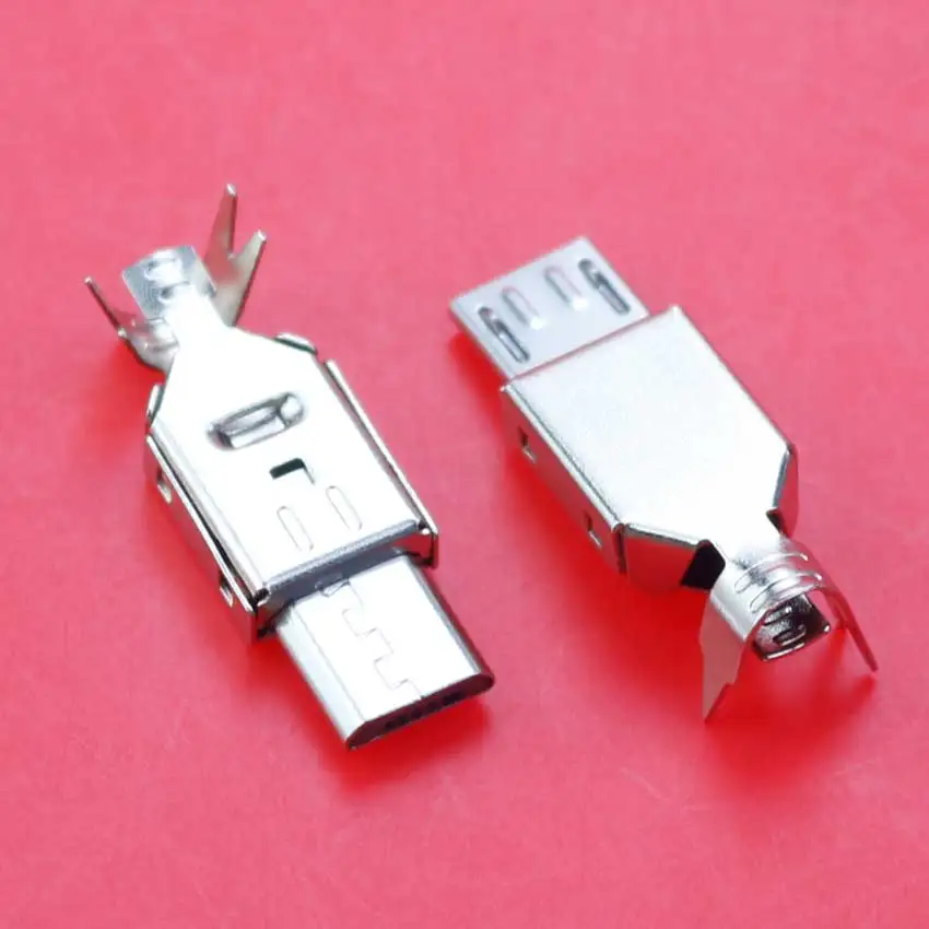 Cltgxdd-Conector Micro USB de 4 pines, conector macho de 5 pines, carcasa de Metal, Cable de soldadura, interfaz de línea OTG, enchufe de Cable de datos DIY, 1 Juego - imagen 4