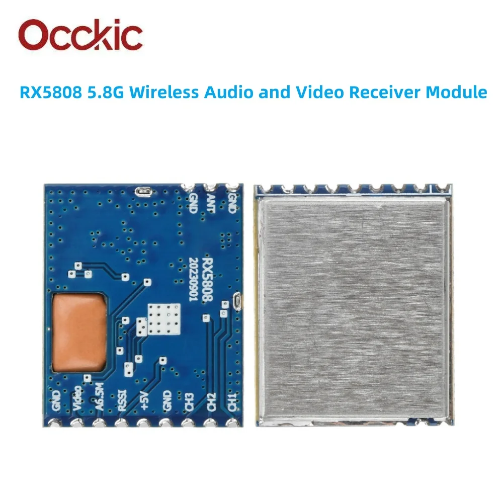 Módulo receptor de audio y vídeo inalámbrico RX5808 5,8G modo SPI 4,8G ~ 6,0G adecuado para helicópteros de control remoto del sistema FPV