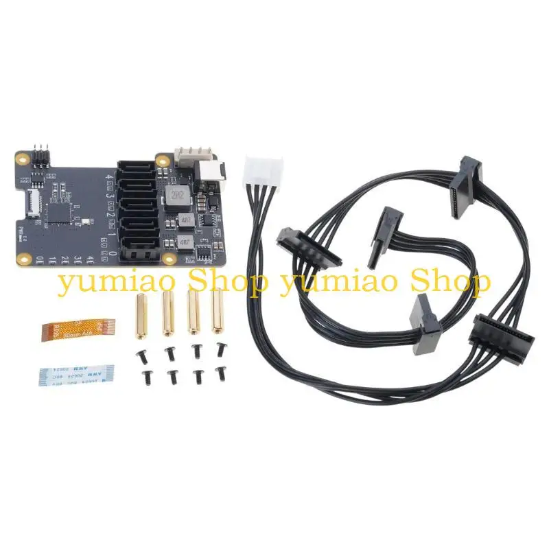 Placa expansión PCIE a SATA3.0 5 puertos 587B X1009 para RPi 5 5B para necesidades almacenamiento capacidad - imagen 3