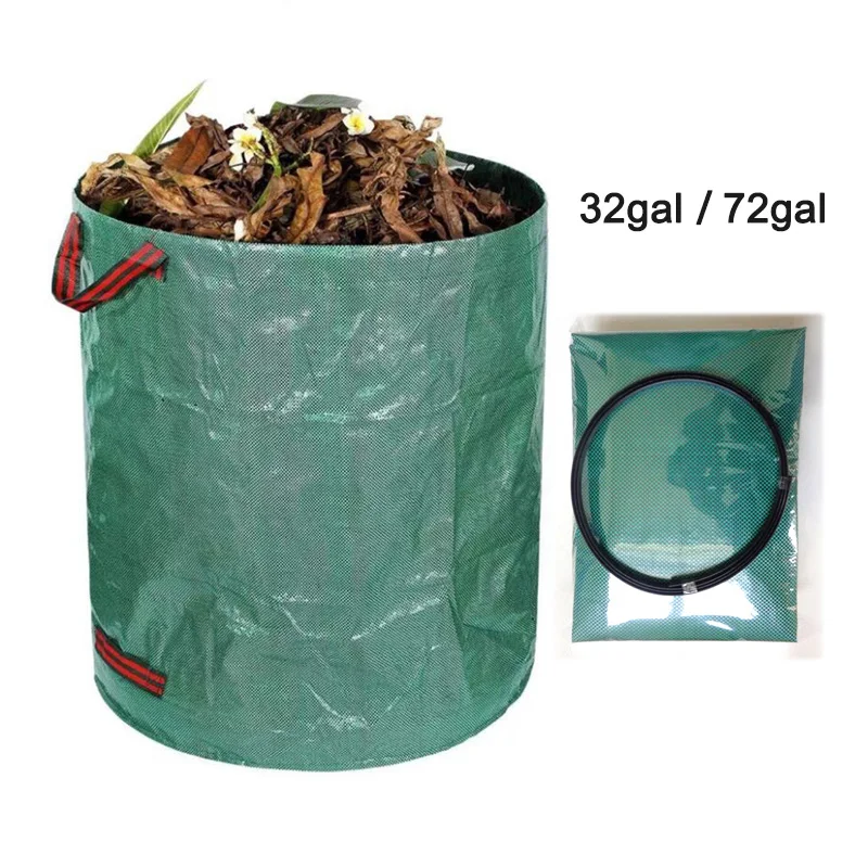 Bolsa de almacenamiento de residuos de jardín de gran capacidad, 32gal, 72gal, bolsa de hojas reutilizable, contenedores de basura plegables, contenedor de recolección - imagen 2