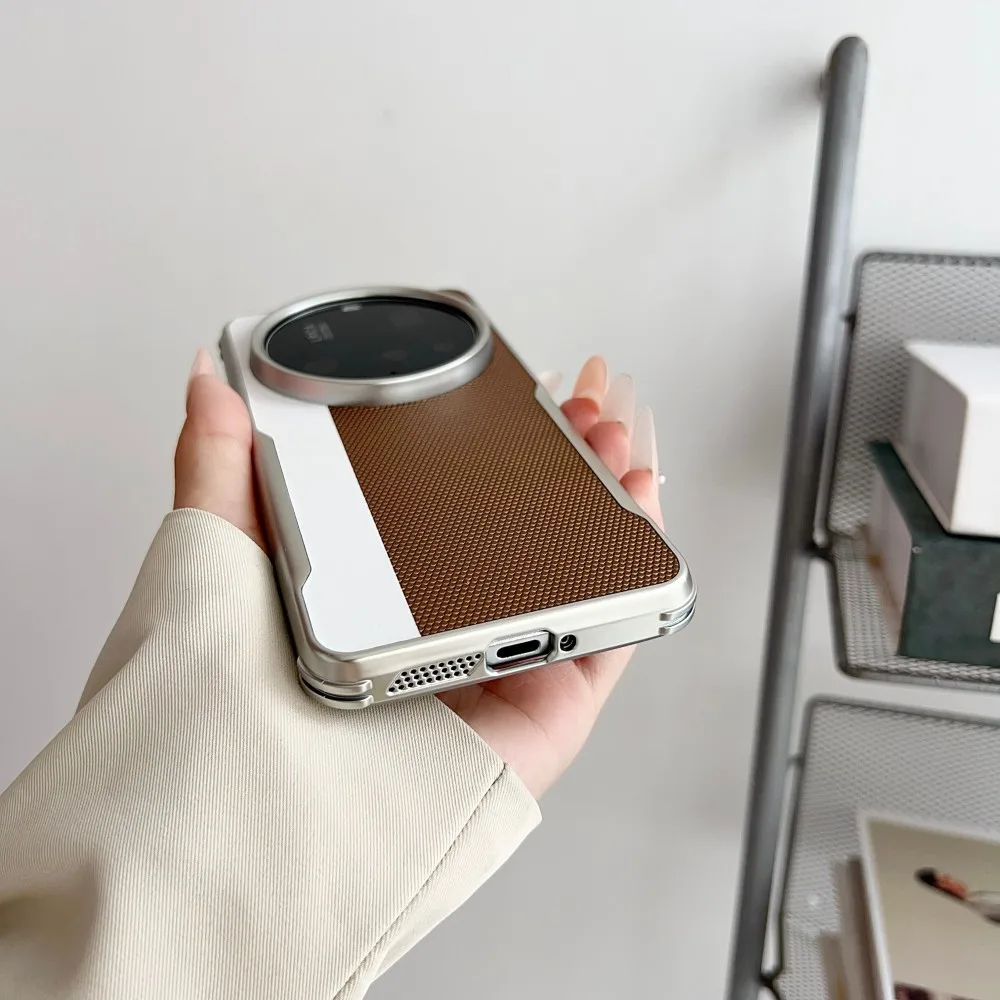 Para Huawei Honor Magic 7 Pro funda de lujo de cuero PU revestimiento mate funda protectora trasera para Honor Magic 7 7Pro carcasa de teléfono - imagen 4