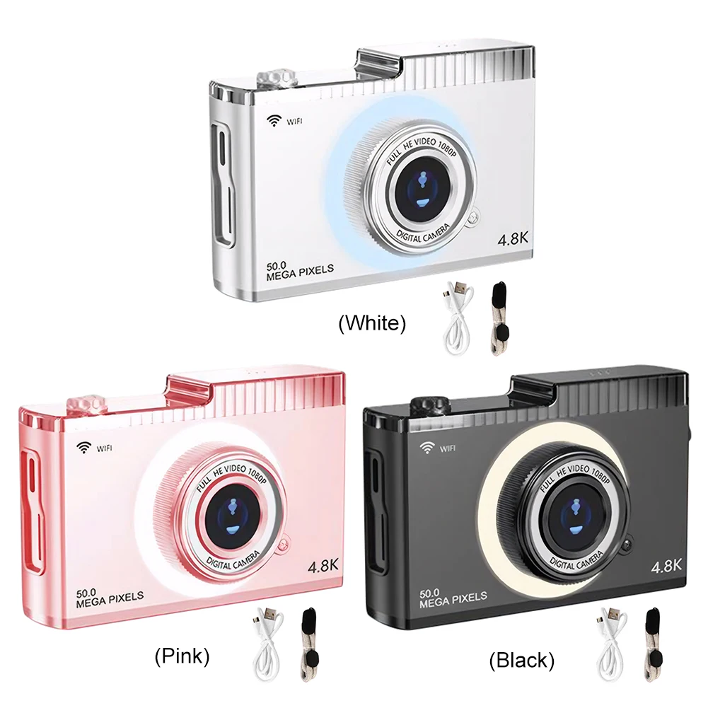 Cámara Digital 4K FHD de 50MP, cámara de enfoque automático, pantalla IPS de 2,4 pulgadas, WIFI, Vlogging, Zoom 16X con luz de relleno para adolescentes y estudiantes - imagen 4