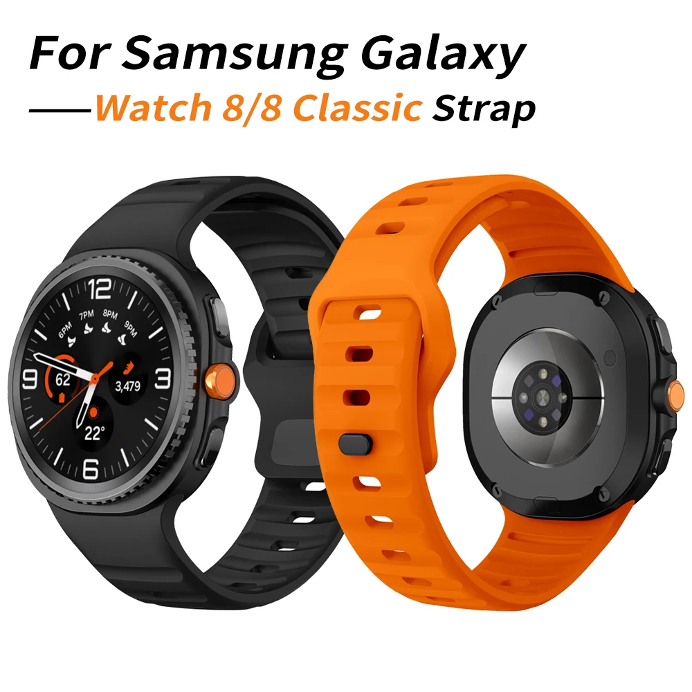 Correa de silicona para Samsung Galaxy Watch 8 pulsera de repuesto para Samsung Galaxy Watch 8 Classic