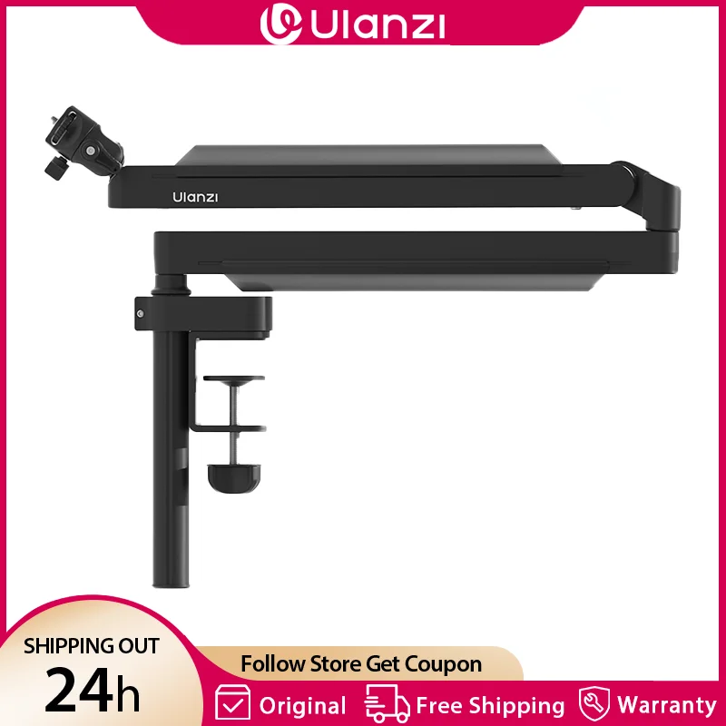Ulanzi ZJ05 Soporte de micrófono de suspensión con brazo de brazo de micrófono ajustable Soporte de escritorio resistente para montaje en escritorio Juego de transmisión en vivo - imagen 2