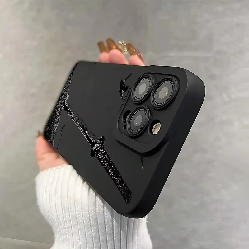 Para iPhone 16 15 14 13 12 11 Pro Max funda la espada patrón creativo funda protectora para iPhone XS Max X XR 7 8 Plus 16e Fundas - imagen 4