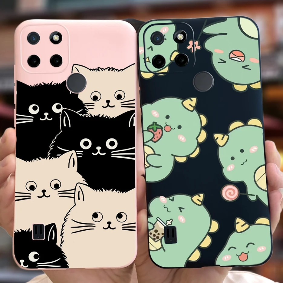 Para Realme C21Y funda Realme C25Y lindo dinosaurio cubierta de dibujos animados funda de teléfono de silicona suave para Realme C21Y C25Y C 21 Y RealmeC21 bolsas - imagen 5