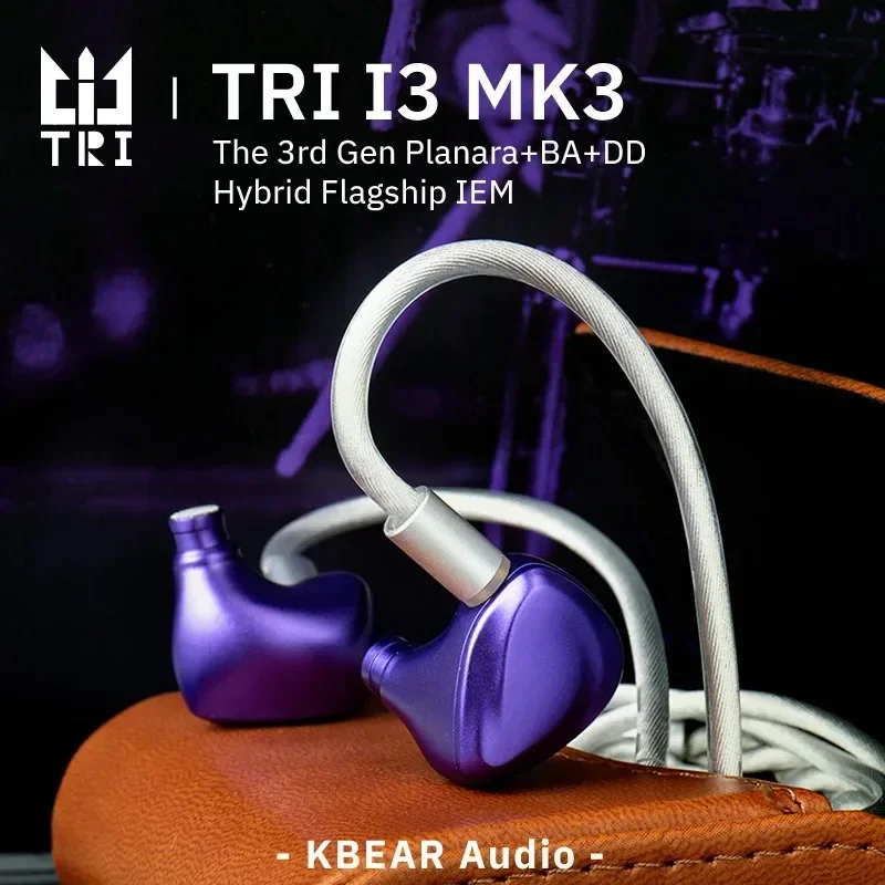 TRI I3 MK3 Auriculares de productos acústicos independientes Planar de tercera generación + BA + DD Auriculares intrauditivos híbridos insignia HIFI Auriculares con cable alto - imagen 2
