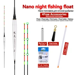 Juego Flotadores de Pesca Nano con Tubo y Soporte Luminoso
