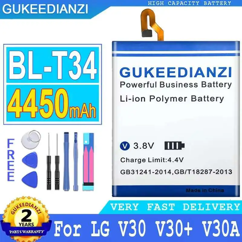 4450Mah BL-T34 para LG V30 V30 + V30A H930 H932 LS998 batería estable para teléfono móvil