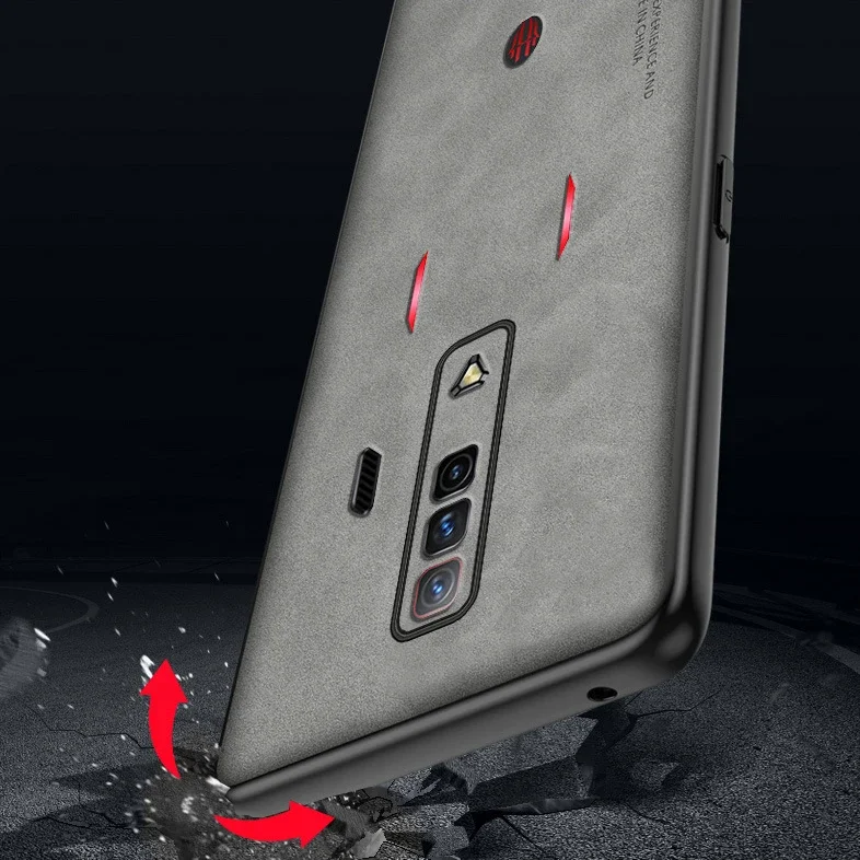 Funda de cuero suave de lujo para ZTE Nubia Red Magic 9Pro Plus 8 7 7s 6s 6R, protector de lente a prueba de golpes, funda trasera de silicona mate - imagen 5