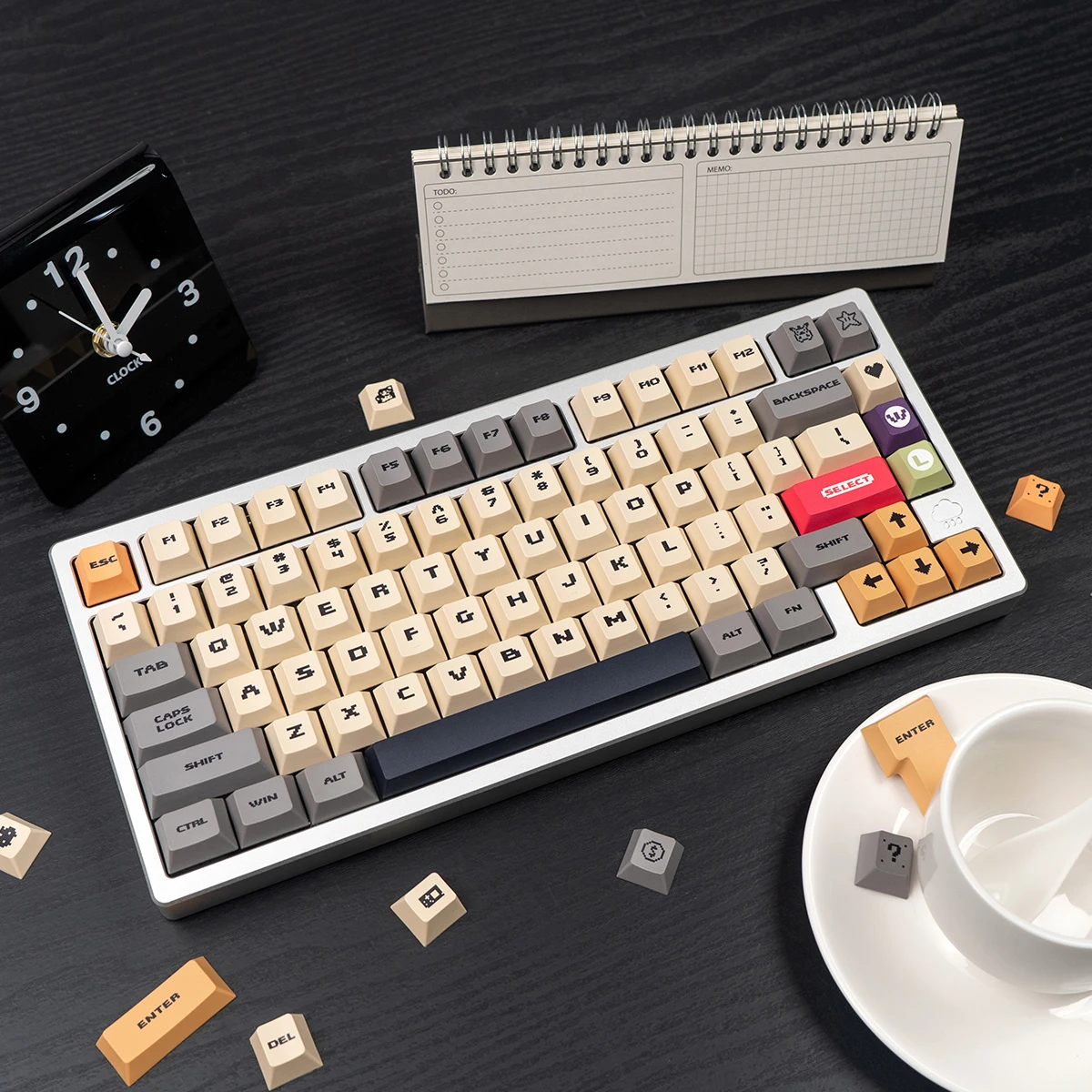 Teclas Retro PBT de 152 teclas, teclas personalizadas con sublimación de tinte de perfil Cherry para teclado mecánico 61/64/87/96 - imagen 4