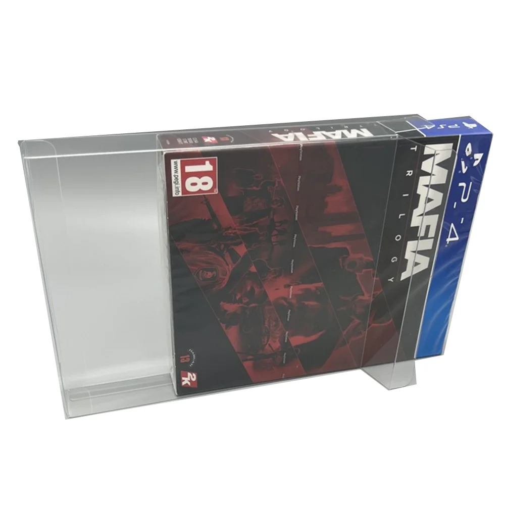 Protector de caja transparente para la Mafia: edición definitiva/Sony PS4, cajas de colección, carcasa de juego de almacenamiento para mascotas, estuche de exposición transparente