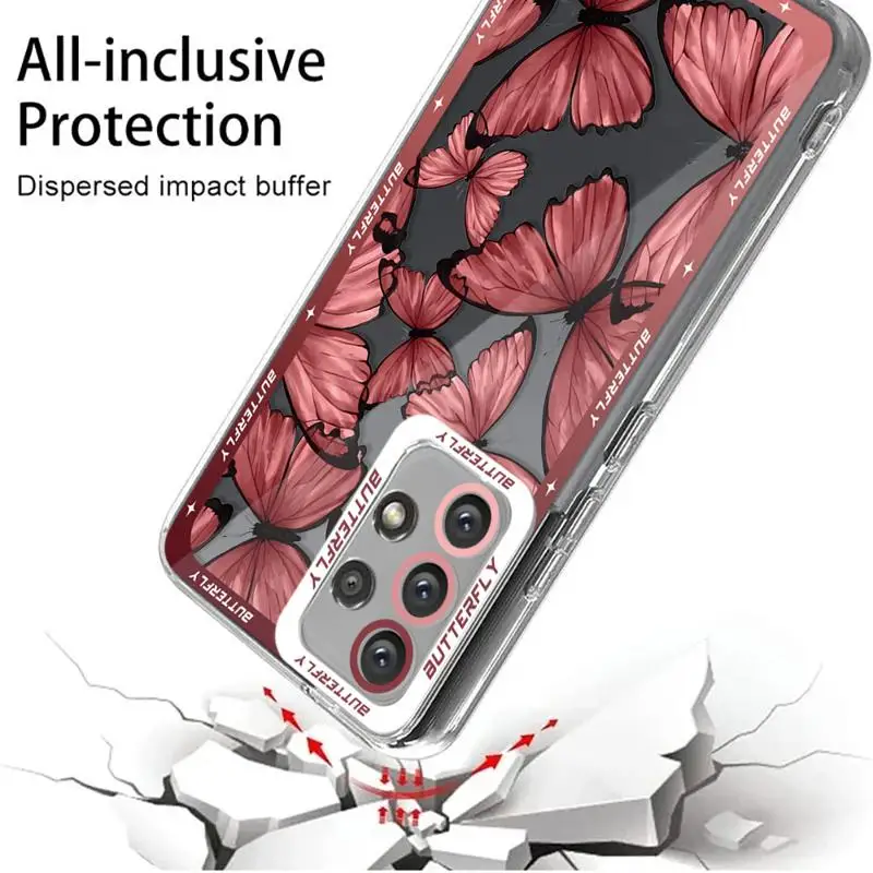 Funda de teléfono Art Beautiful Butterfly para Samsung Galaxy A14 A13 A15 A23 4G A34 A33 A53 A25 A24 A54 A73 A35 A55 5G, funda suave transparente - imagen 5