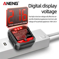 Comprobador de Enchufes Universal ANENG AC28 con Pantalla LCD