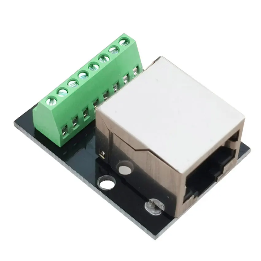 Gran oferta, 1 Uds., placa de ruptura de conector hembra Ethernet RJ45, placa de conector de 2,54 Mm, Terminal adaptador de red blindado - imagen 2