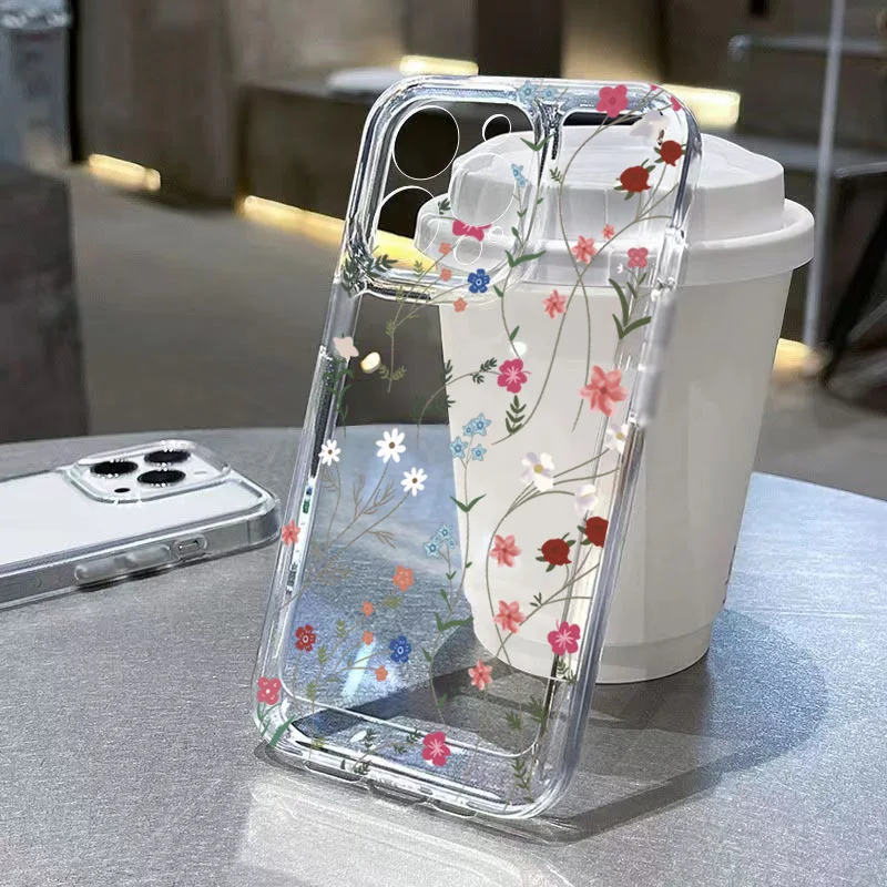 Funda de silicona con flores para Xiaomi Mi 11 Lite 5G 14 13T 13 12T 12 12X Poco F6 F5 X6 X5 X3 M6 Pro, funda suave transparente a prueba de golpes