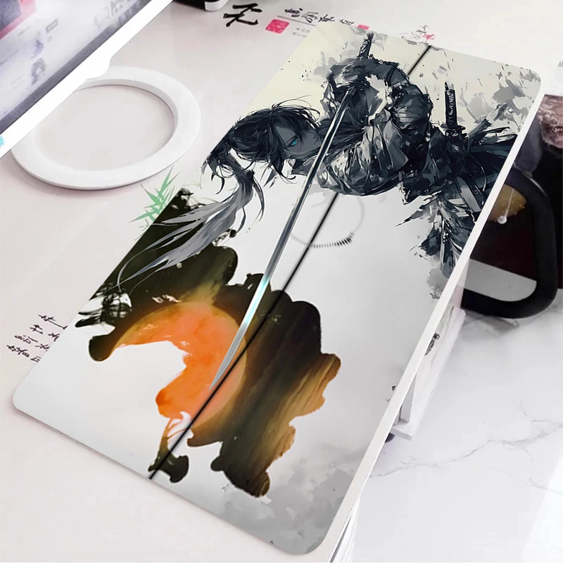 Alfombrilla de escritorio en blanco y negro, impresión HD, pintura de lavado de tinta, alfombrilla de ratón para ordenador portátil, accesorios para Pc, alfombrilla para ratón para juegos, alfombrillas de teclado de Anime