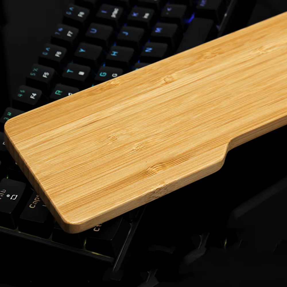 ECHOME-reposamanos para teclado de bambú hecho a mano, reposamuñecas personalizado, teclado ergonómico para teclados mecánicos de 61/68/87/98/104 teclas - imagen 3