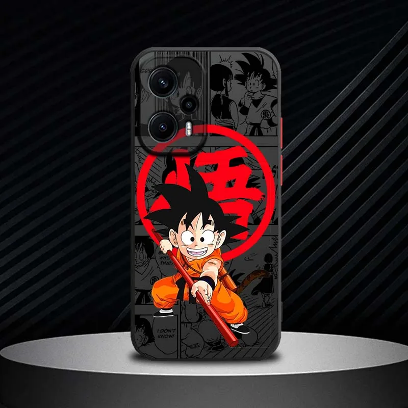 D-Dragon Ball dibujos animados Goku diversión para Xiaomi Poco X6 X5 X4 M6 M5 F6 F5 C65 Pro GT 5G funda de teléfono translúcida esmerilada - imagen 4