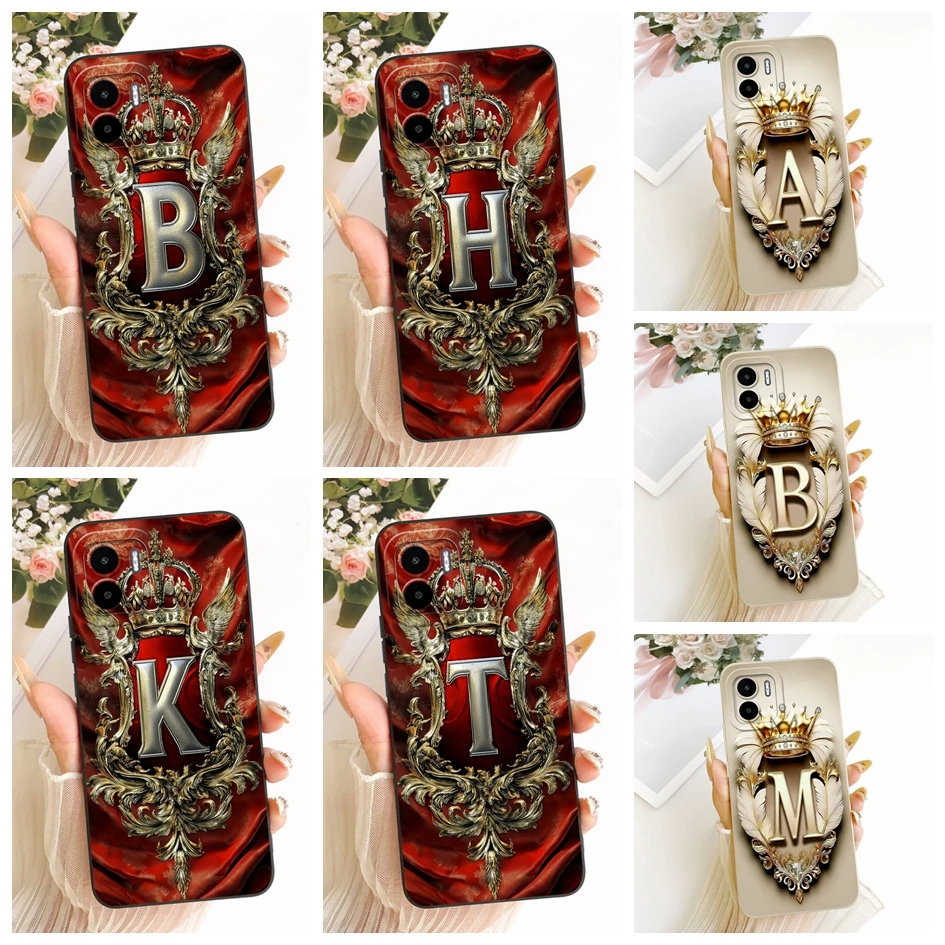 Para Xiaomi Redmi A1 funda Redmi A2 Fundas de teléfono moda letra inicial suave silicona mate parachoques para RedmiA1 RedmiA2 Fundas