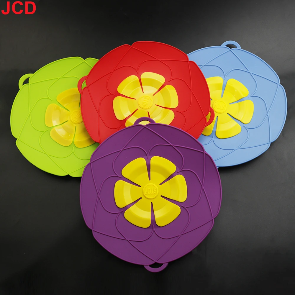 JCD-cubierta de silicona para olla, 1 piezas, 26CM, a prueba de desbordamiento, a prueba de polvo, resistente a altas temperaturas, a prueba de salpicaduras