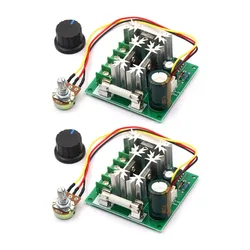 2 uds 6V-90V 15A CCMHCN controlador de velocidad de bomba de Motor CC, placa de módulo regulador de controlador de velocidad PWM de 16KHZ con perilla de Control de velocidad