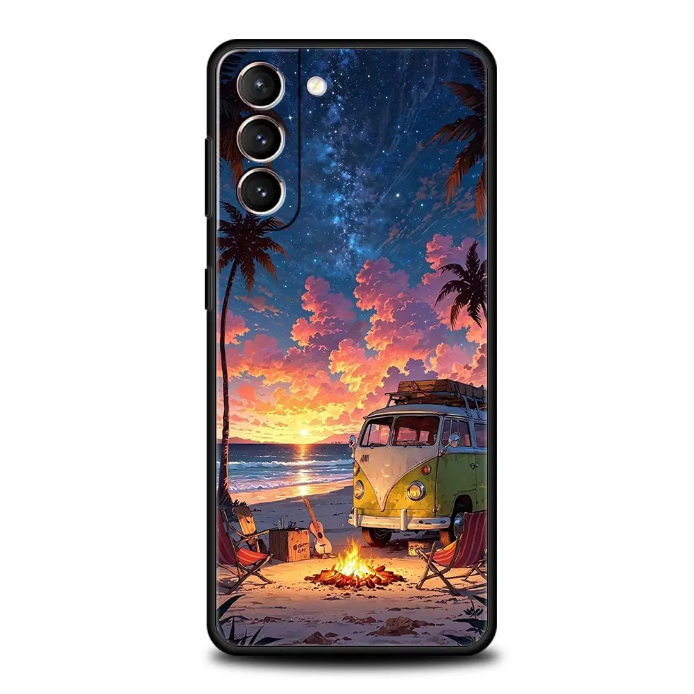 Combi Van-funda de teléfono para acampar al aire libre, funda suave de TPU para Samsung Galaxy S25 Edge S24 S23 S22 S20 Ultra S21 FE 5G S10 Plus - imagen 5
