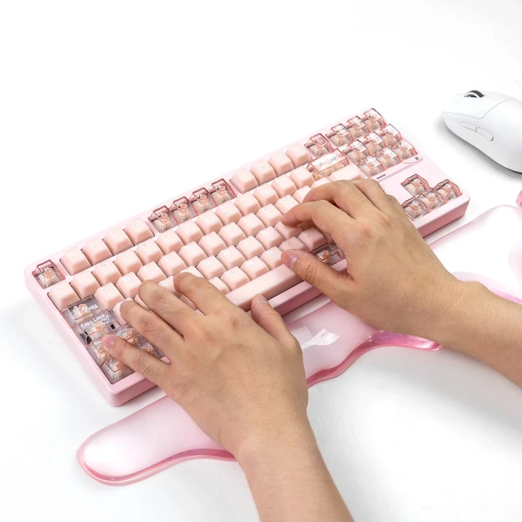 Reposamuñecas para teclado y ratón con ratón, almohadilla para muñeca para ratón, ergonómica, transparente, abstracta, de silicona, antideslizante, para ordenador y portátil - imagen 3