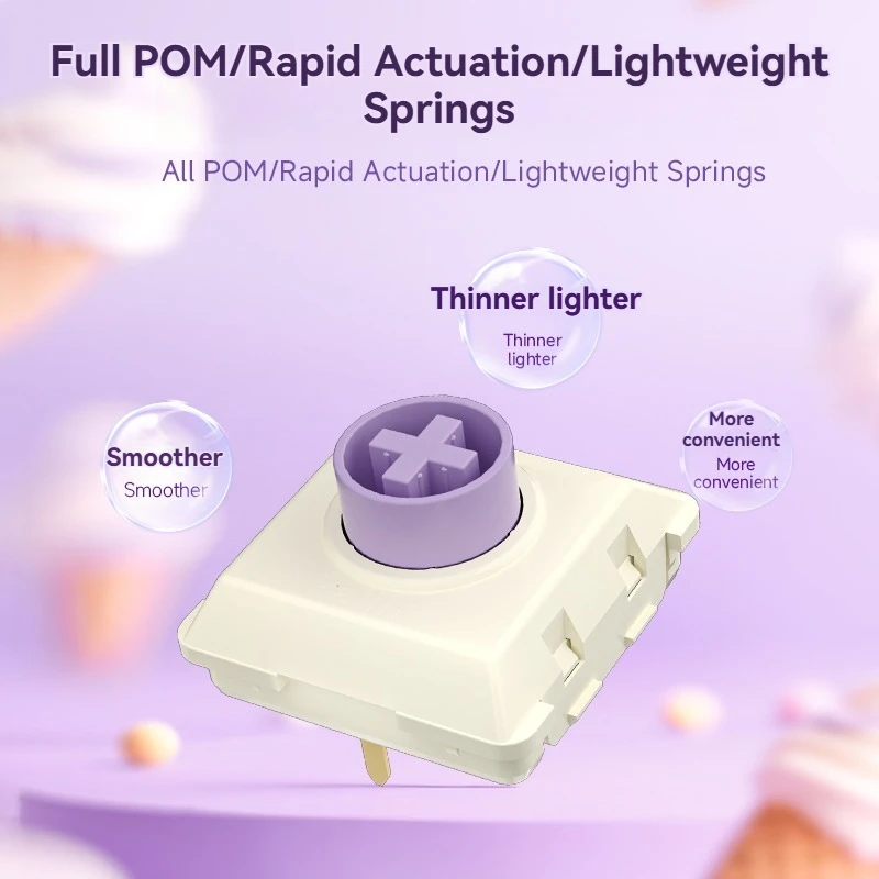 KAILH Mini interruptor de perfil bajo helado POM intercambio en caliente disparador rápido 37g 40g interruptor de teclado mecánico lineal accesorios HITBOX - imagen 2